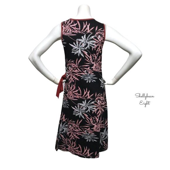 ANTHROPOLOGIE Tropical Print Stretch Wrap Dress S - Picture 8 of 11